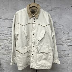 Don’t Mess With Texas Canvas Western Ranch Jacket Corduroy Collar Vintage 90s